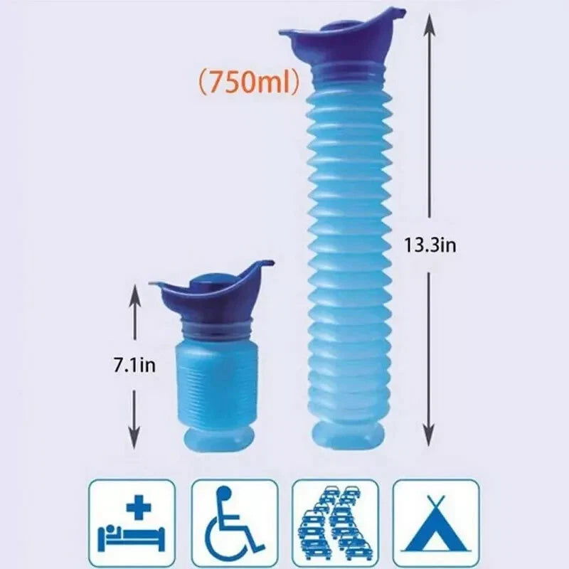 Portable 750ml Urinal Pee Bottle Camping Travel Spill proof Lid Emergency Urinal