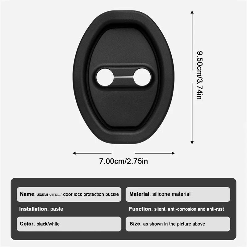4Pcs Car Door Lock Latches Cover Car Silicone Door Protective Cover