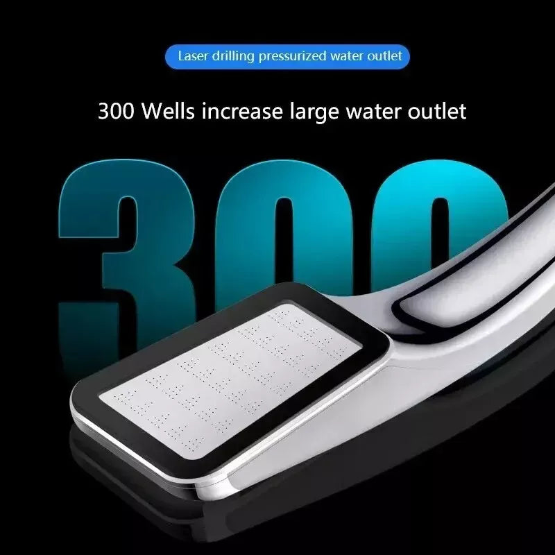 300 Hole Shower Head Square Hand-Held Pressurized Shower Nozzle Unique Bath UK