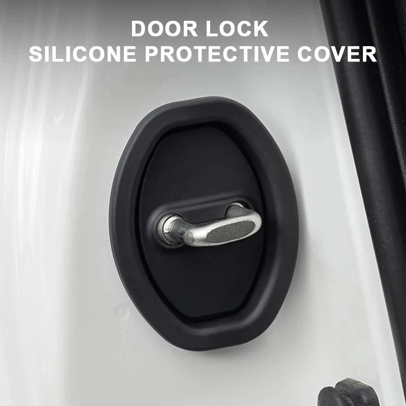 4Pcs Car Door Lock Latches Cover Car Silicone Door Protective Cover