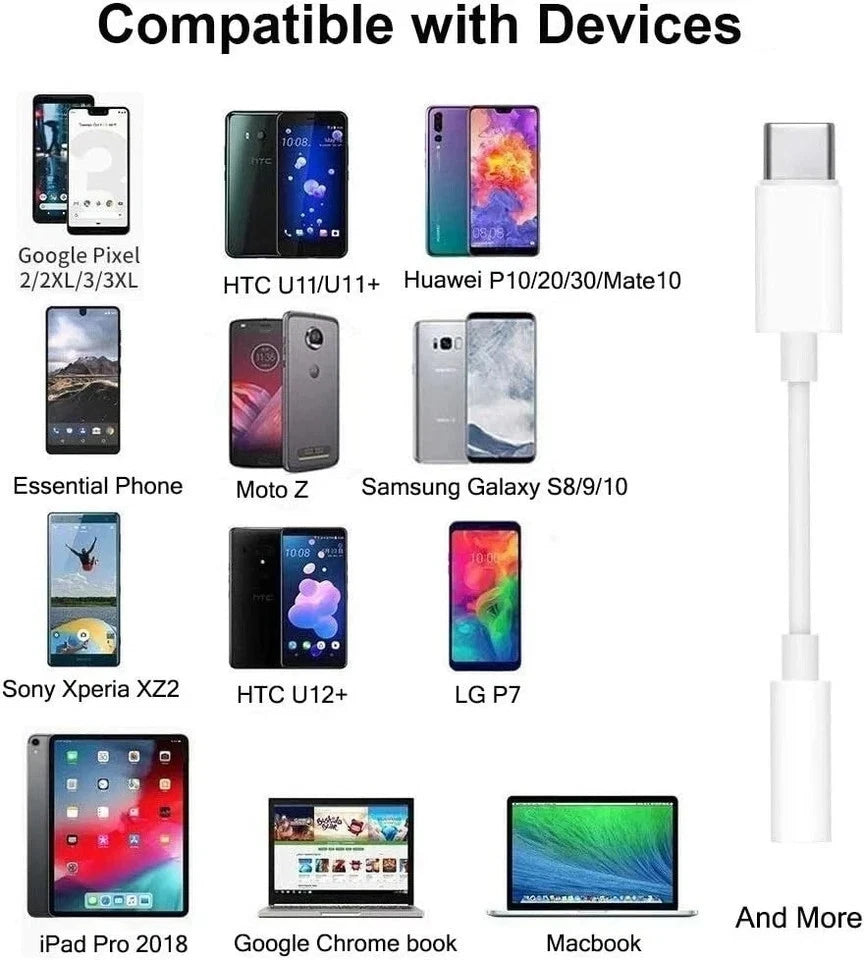 USB Type C TO 3.5mm AUX Audio Jack Headphone Adapter Braided Cable For Samsung