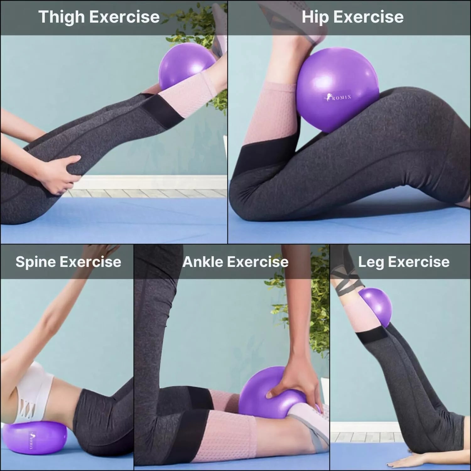 Small Pilates Ball 25cm Anti-Burst Exercise Fitness Pregnancy Workout Swiss Ball