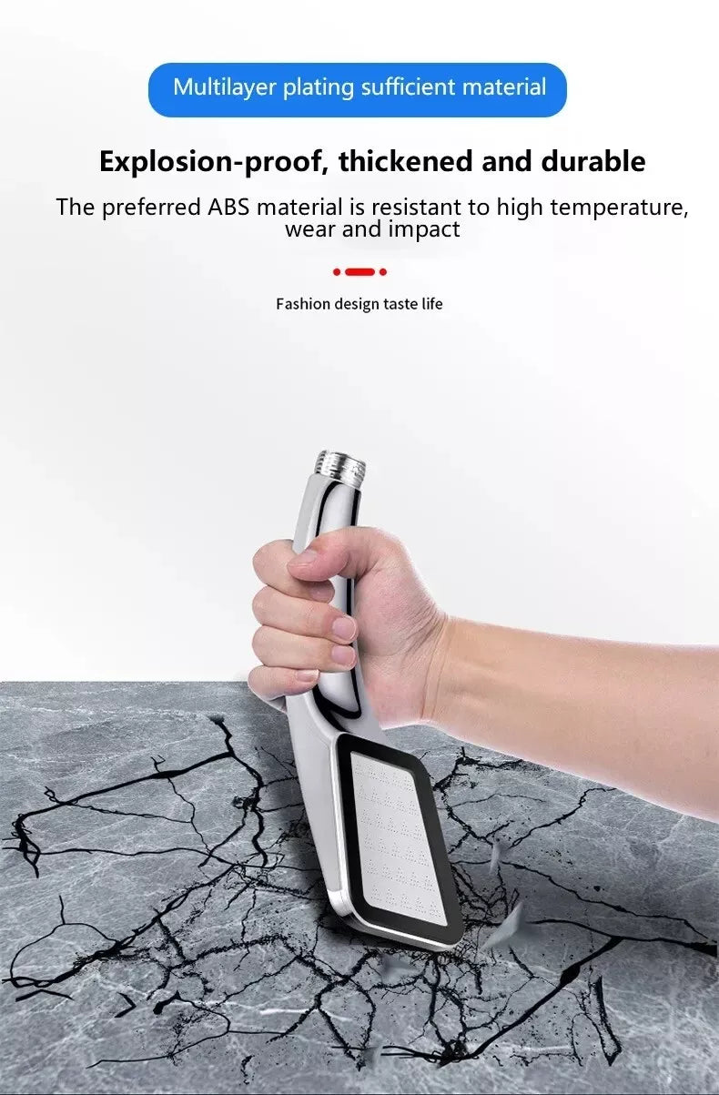 300 Hole Shower Head Square Hand-Held Pressurized Shower Nozzle Unique Bath UK