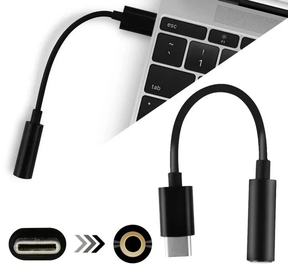 USB Type C TO 3.5mm AUX Audio Jack Headphone Adapter Braided Cable For Samsung